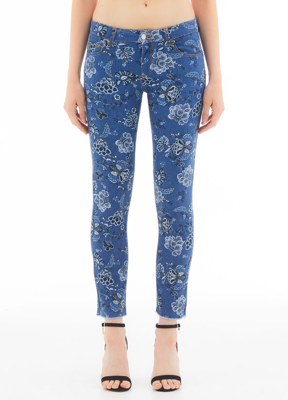 Jeans skinny con stampa all over
