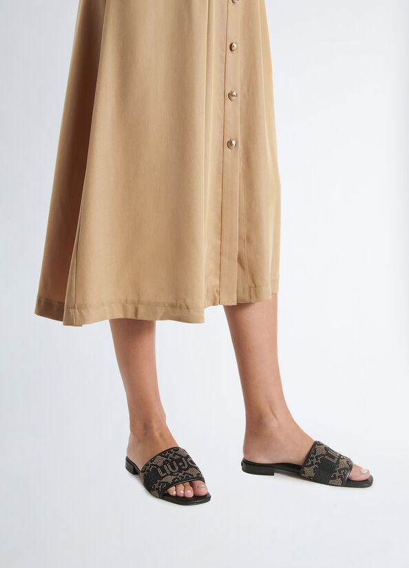 Sandali flat con logo monogram