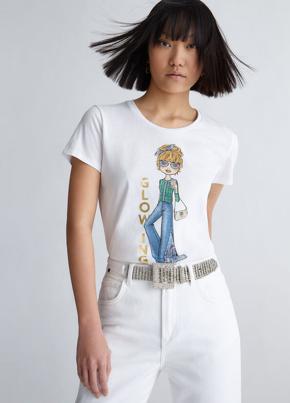 T-shirt con stampa Glowing Girl