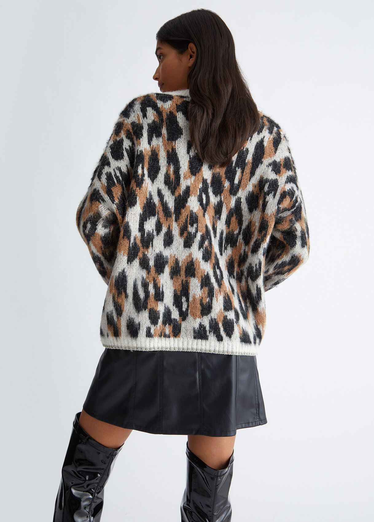 Animal print cardigan
