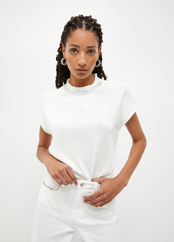 Maglia bianca con strass