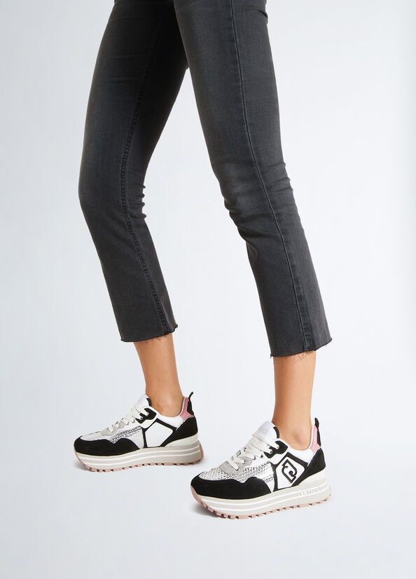 Sneakers platform con paillettes