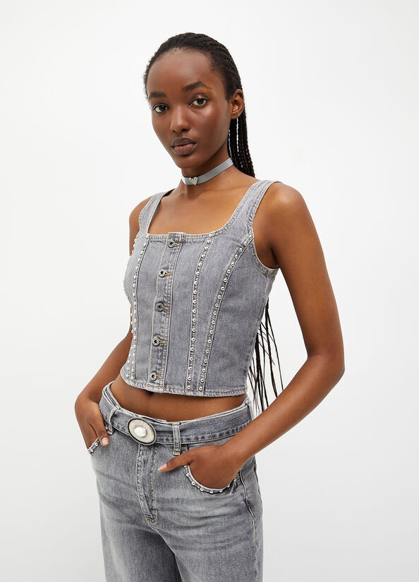 Top ecosostenibile in denim