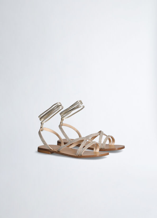 Sandali flat con strass