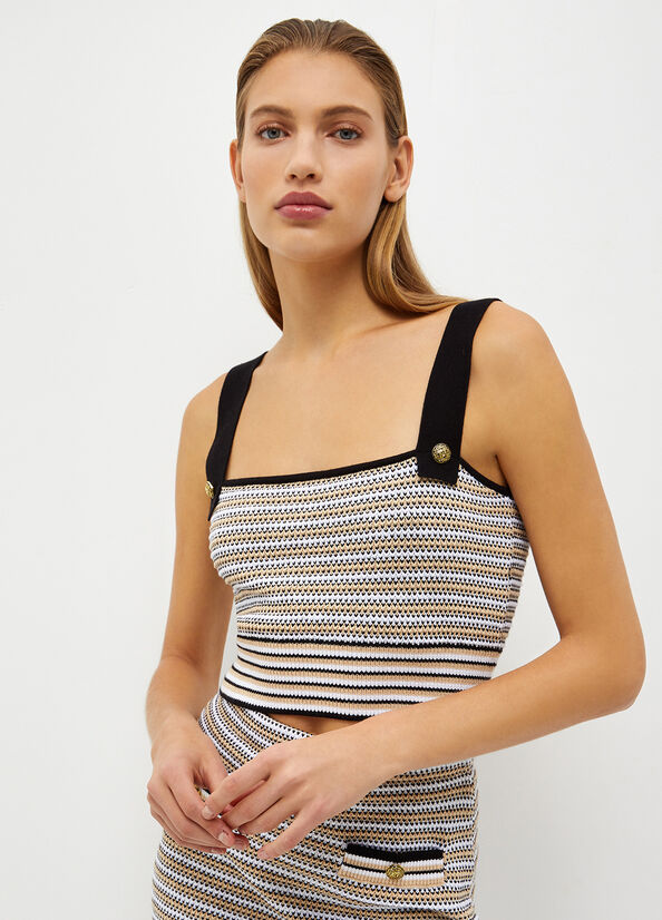Top crochet a righe