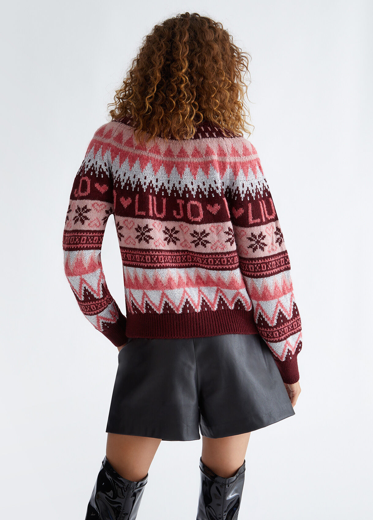 Fair isle turtleneck with logo