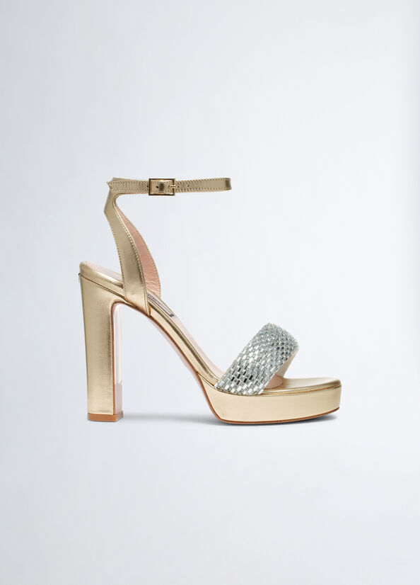 Sandali con plateau e strass