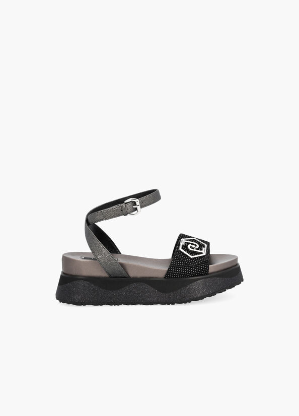 Sandali platform effetto laminato