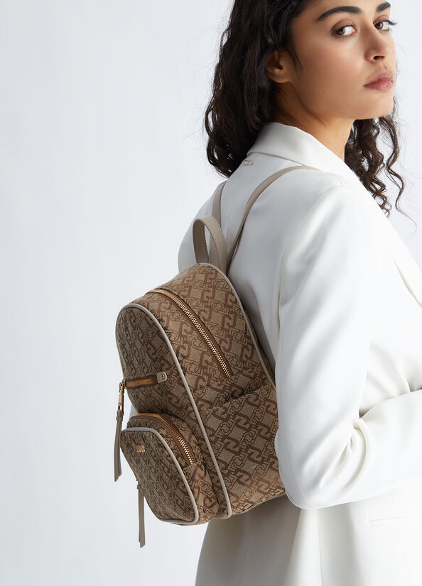 Zaino con logo jacquard