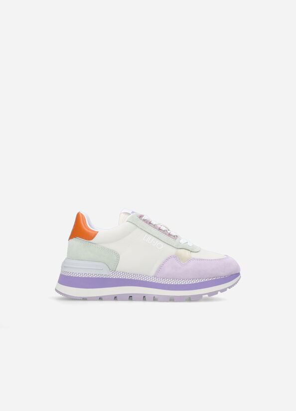 Sneakers in suede e nylon