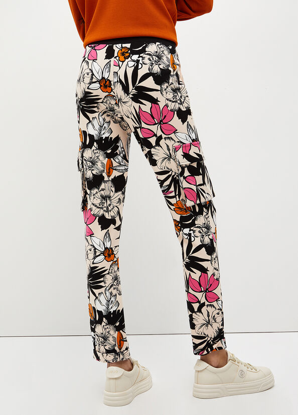 Pantaloni jogging con stampa floreale