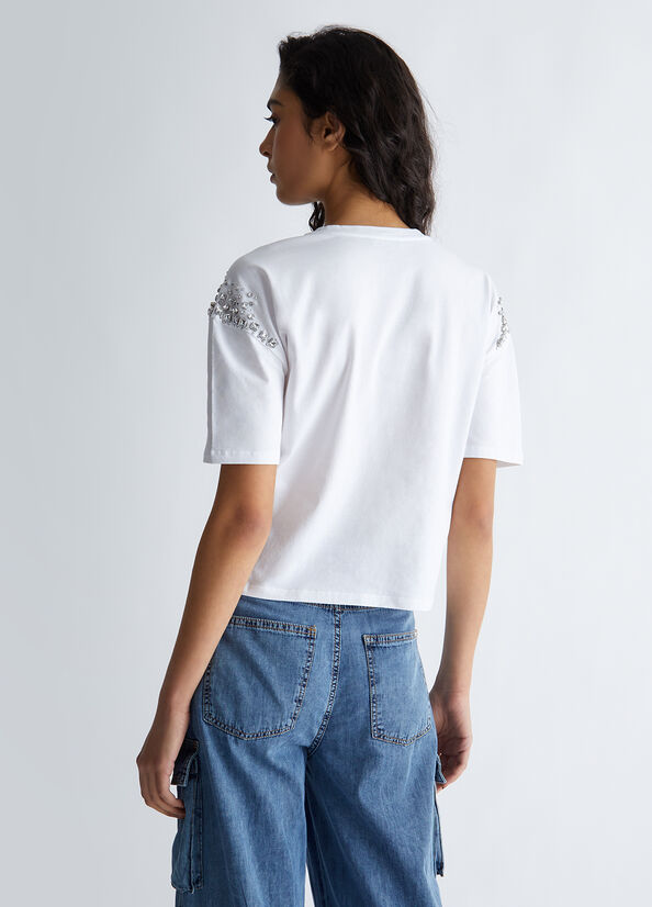 T-shirt ecosostenibile con strass