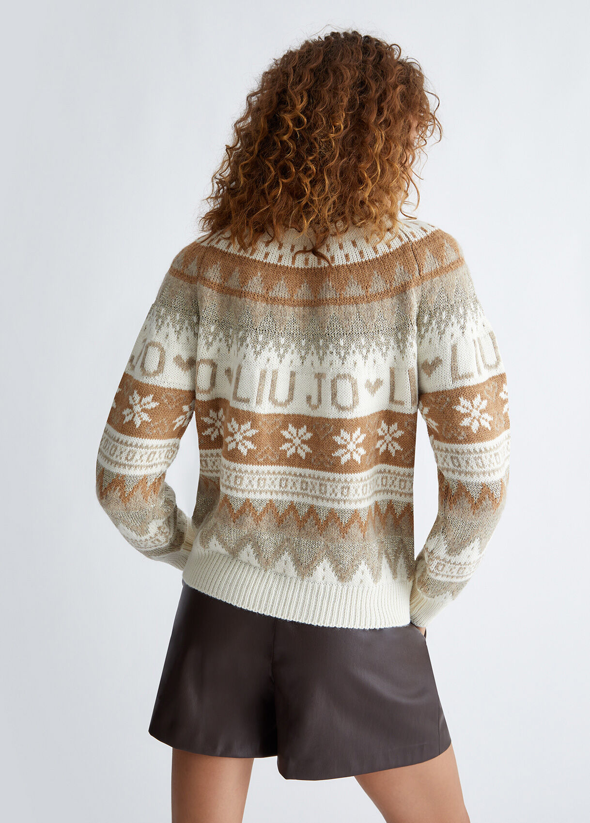 Fair isle turtleneck with logo
