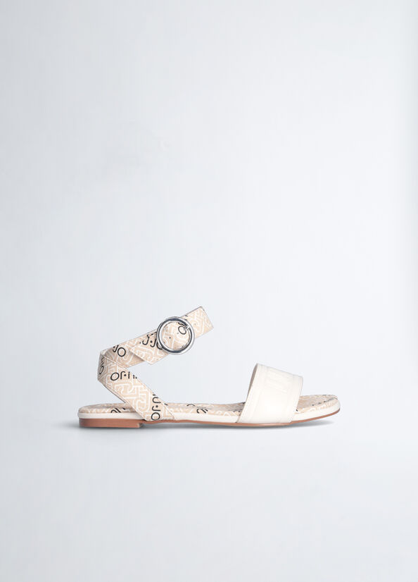 Sandali flat con stampa monogram