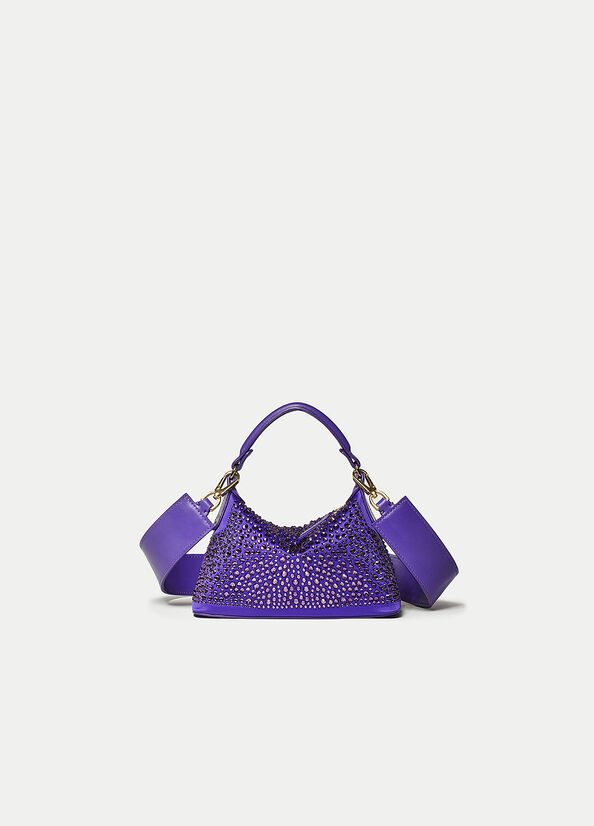 Mini borsa hobo con strass