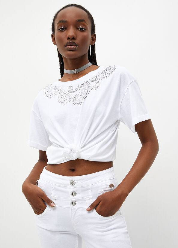 T-shirt ecosostenibile con strass