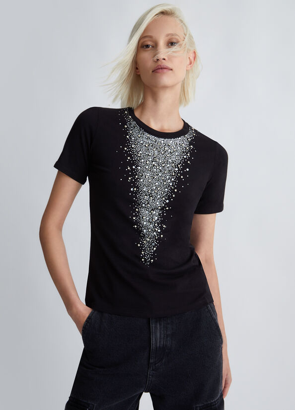 T-shirt ecosostenibile con strass