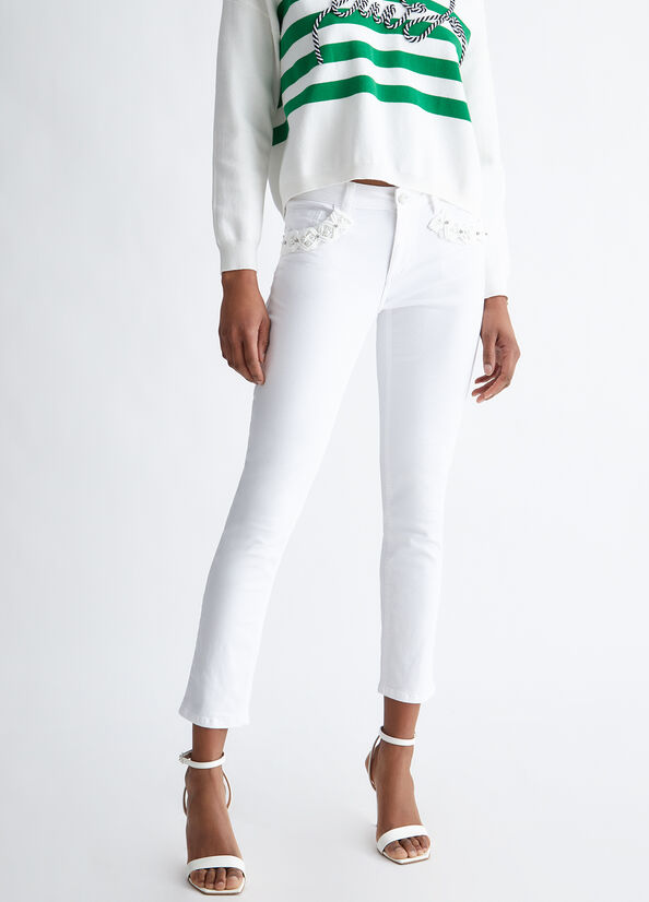 Pantaloni Bottom Up con perle