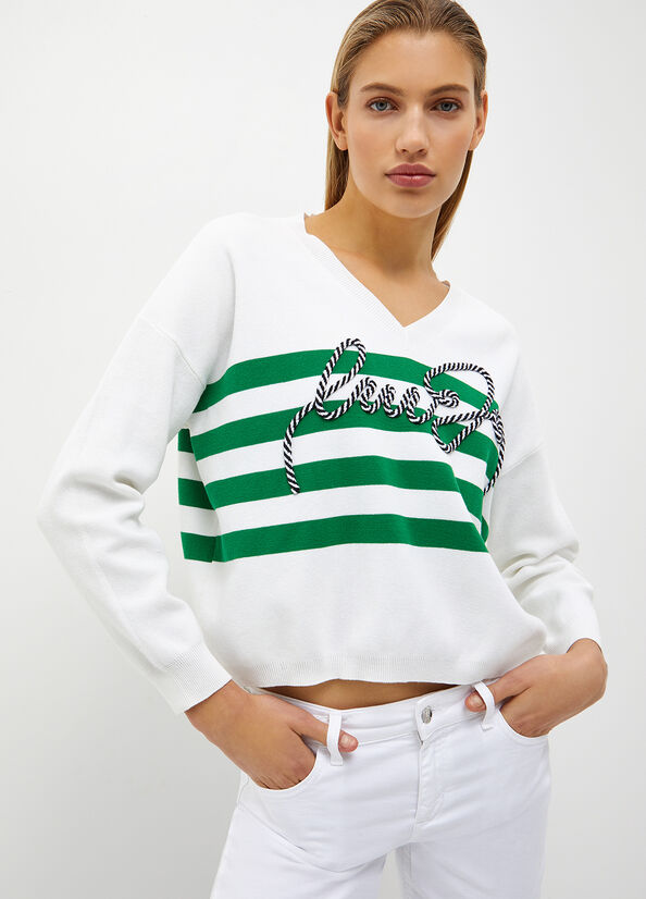 Maglia a righe con logo