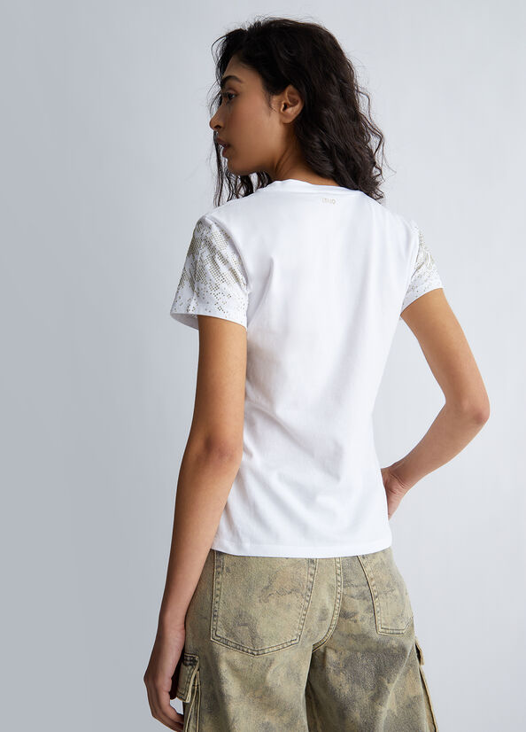 T-shirt ecosostenibile con strass
