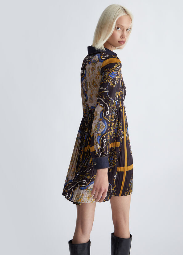 Vestito chemisier con stampa foulard