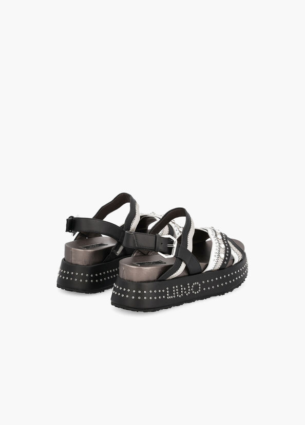 Sandali platform con borchie gioiello
