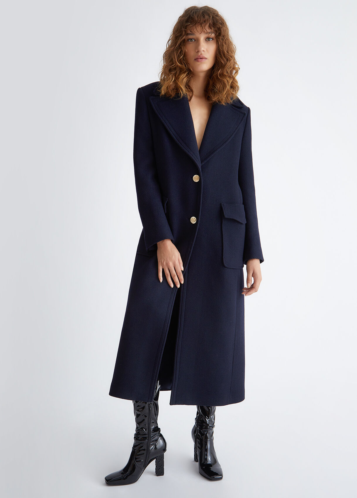 Long wool blend coat