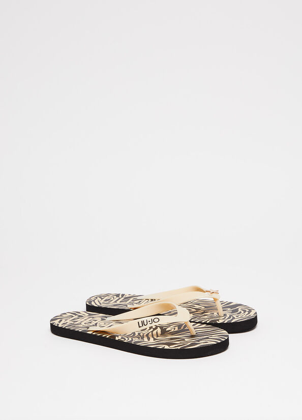 Infradito con stampa animalier
