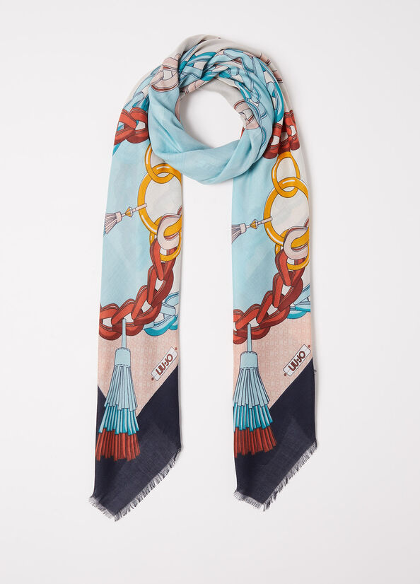 Foulard con stampa grafica