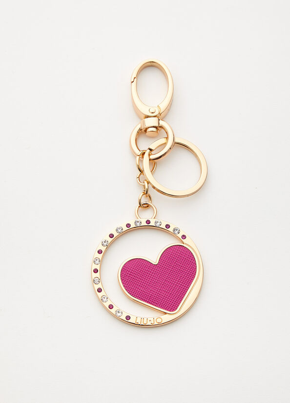 Portachiavi con cuore e strass