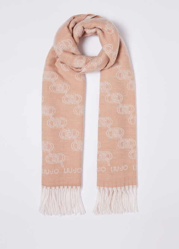 Stola con logo jacquard