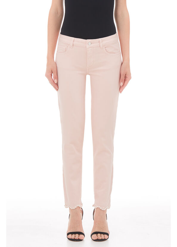 Pantalone skinny con applicazioni