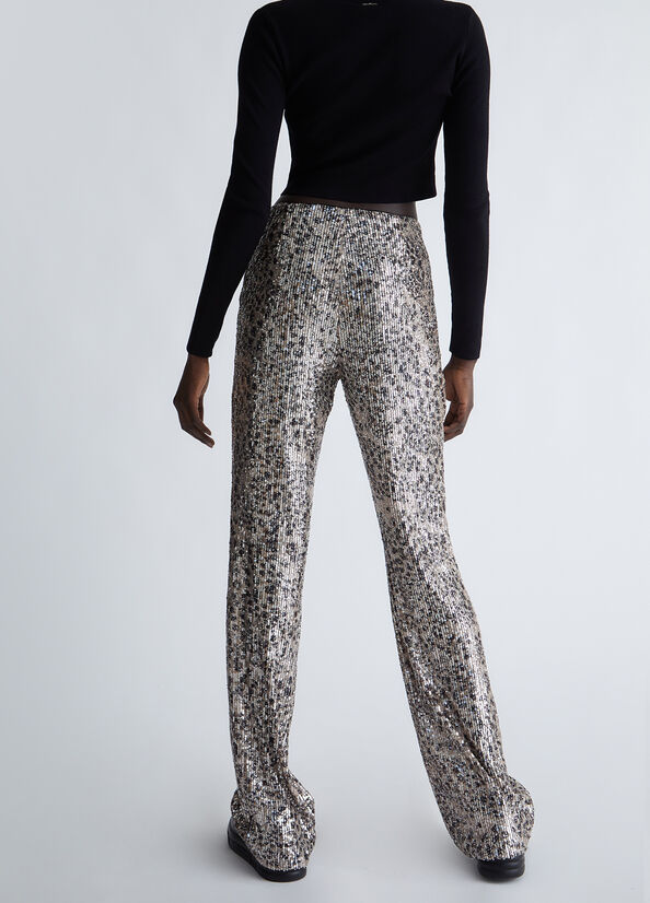 Pantaloni animalier con paillettes
