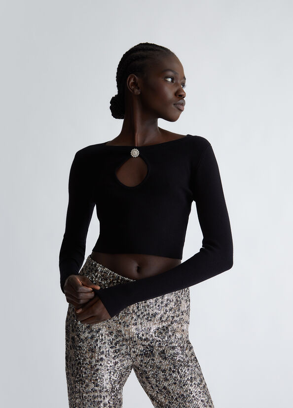 Crop top in maglia ecosostenibile