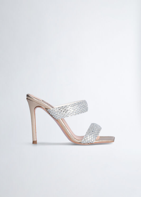 Sandali con tacco e strass