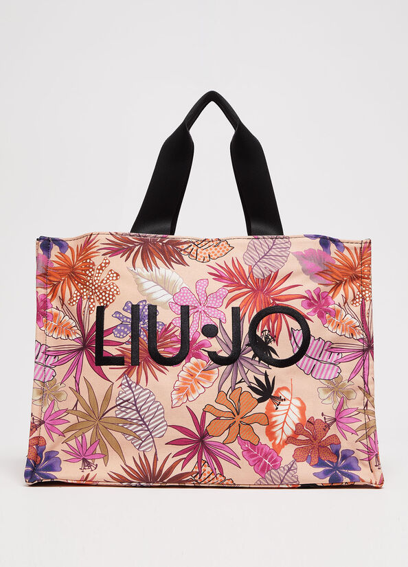 Shopping bag floreale in tela