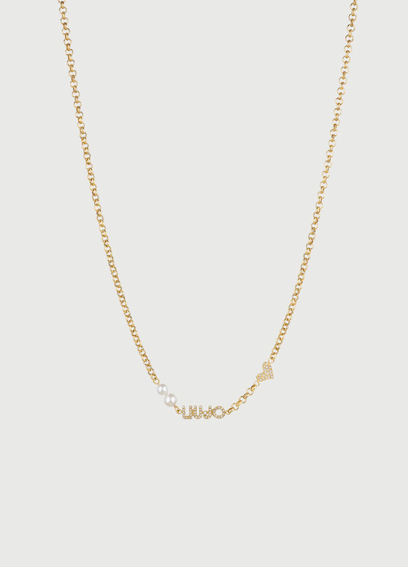 Collana con logo e perle gioiello