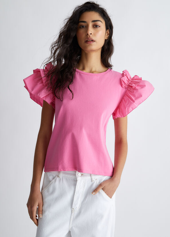 T-shirt con rouches