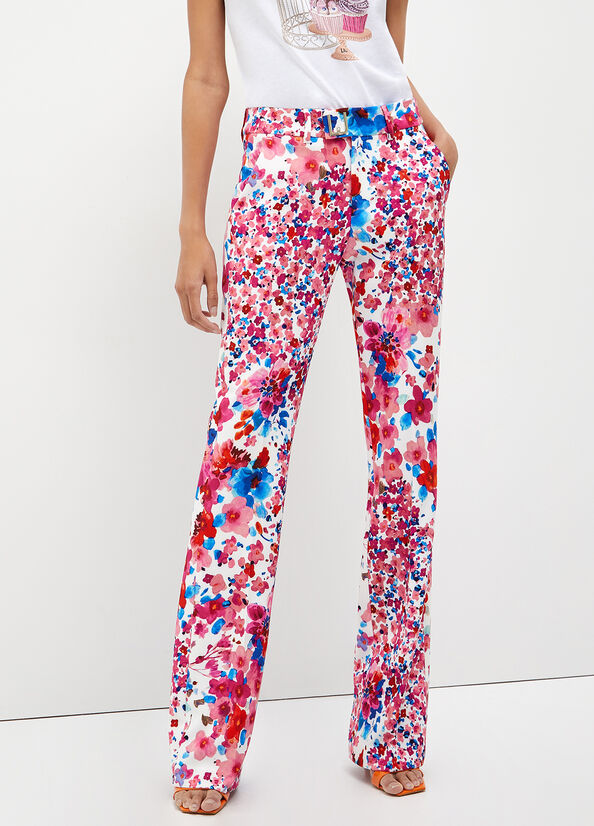 Pantaloni con stampa floreale