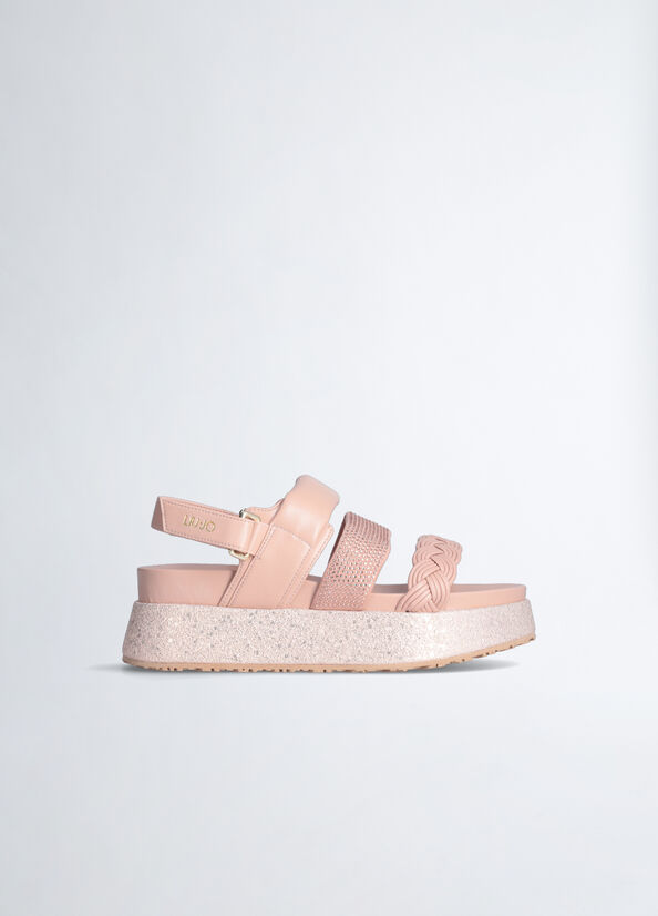Sandali platform con strass