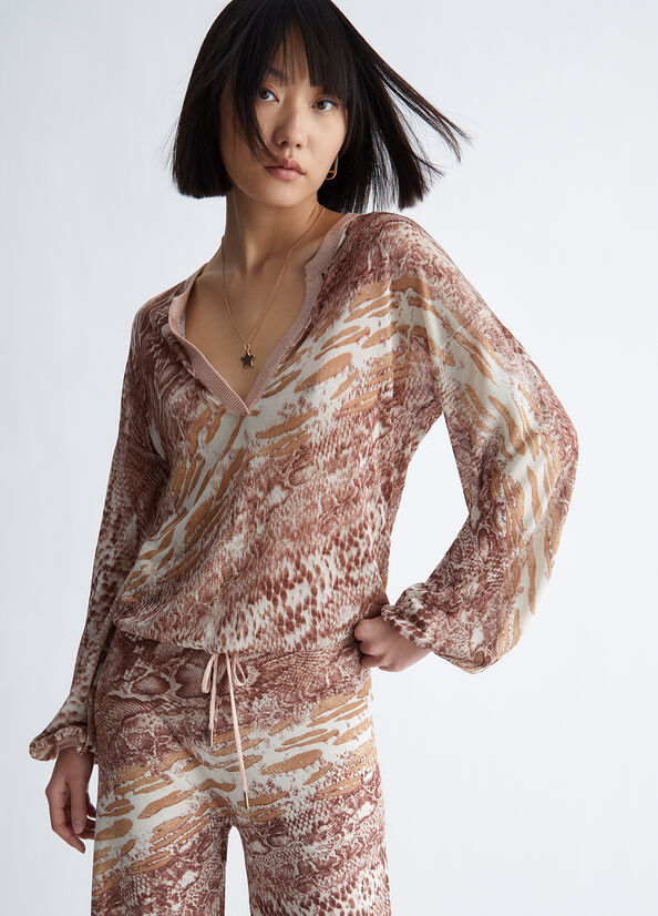 Maglia con stampa pitonata
