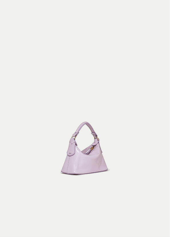 Micro borsa hobo in vernice