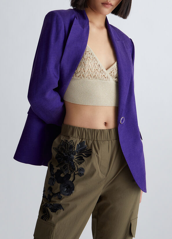 Blazer in misto lino