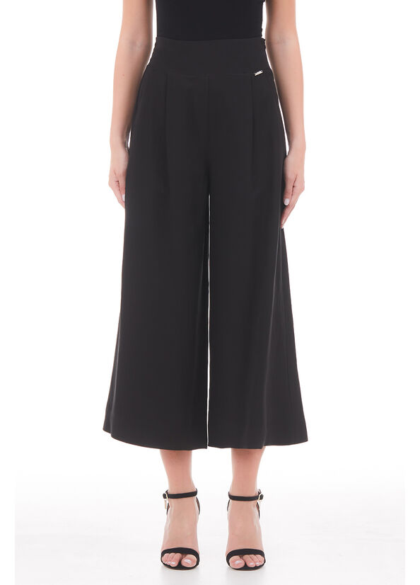 Pantalone cropped in misto lino