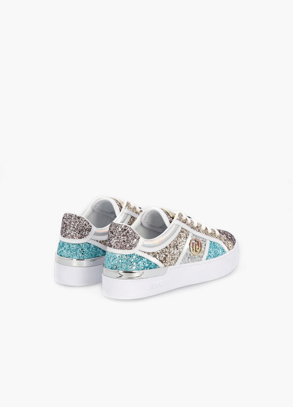 Sneakers con glitter multicolor