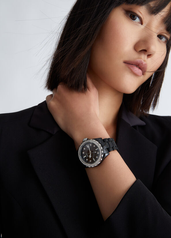 Orologio nero in acciaio smaltato