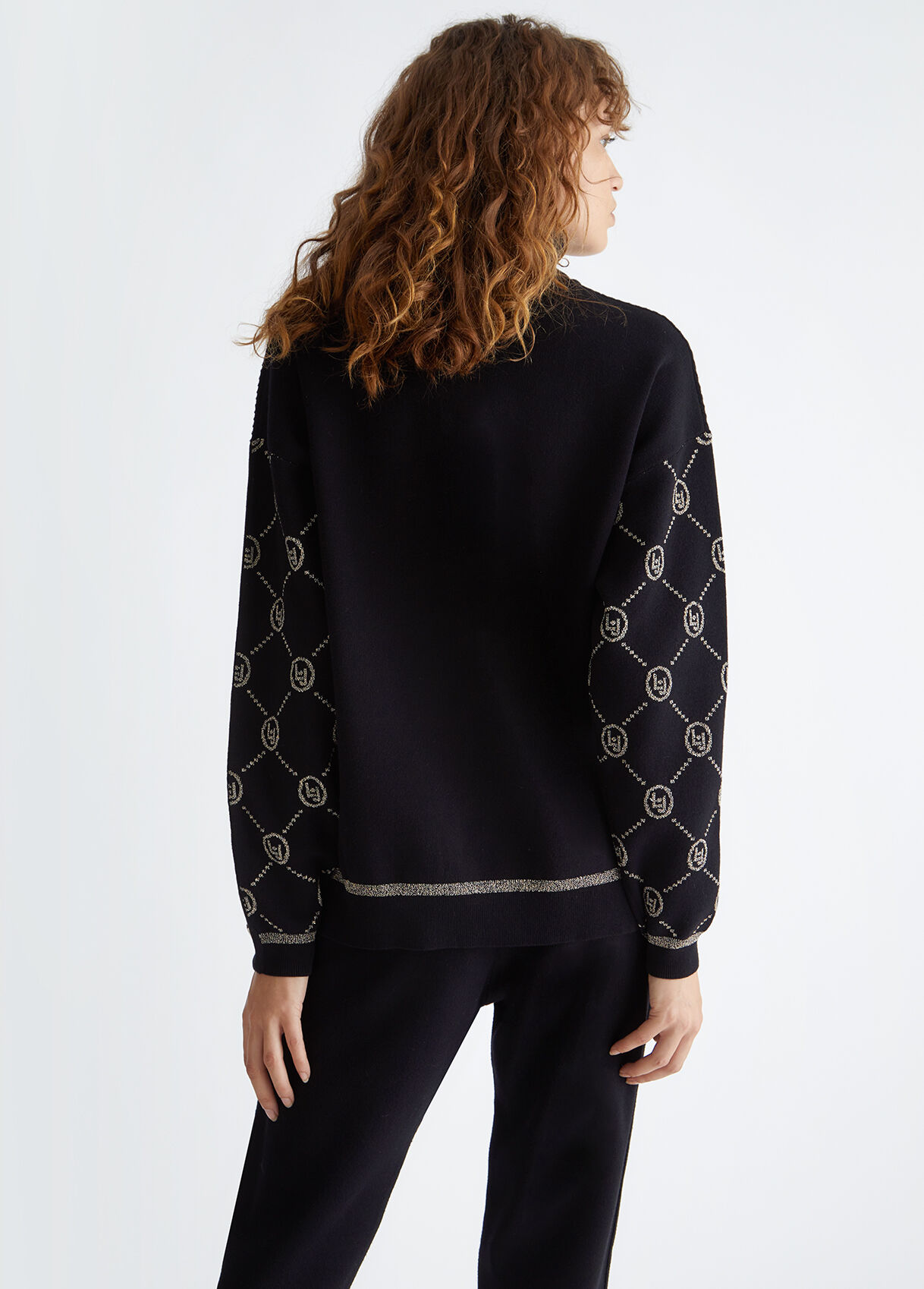 Turtleneck with lurex® logo