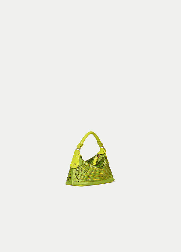 Micro borsa hobo con strass