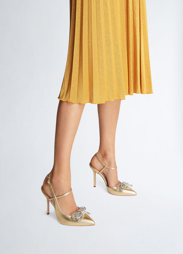 Sling back con fiocco gioiello