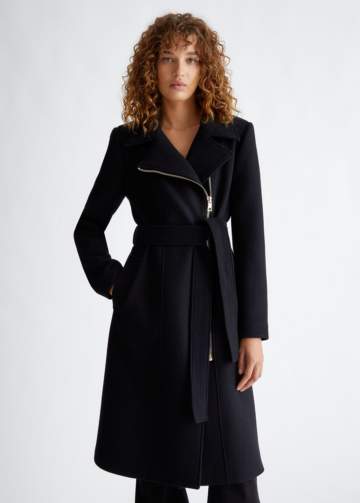 Black coat with zip